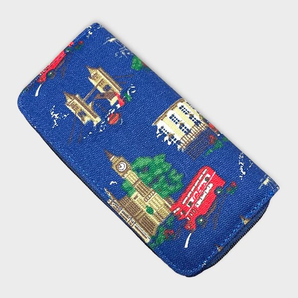 Blue Canvas Travel Theme Wallet - Picture 1 of 4